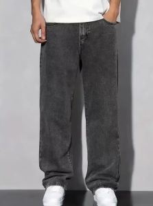 2025 New Style Streetwear Straight-Leg Jeans for Men Fashionable Straight-Leg Loose-Fit Denim Pants