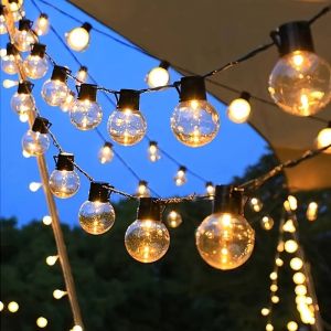 1PC 10/20LED Solar Light String Outdoor Courtyard Waterproof G40 Spherical Light Suitable For Garden Wedding Party Decoration