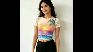 Yoga Crop Top For Women Breathable Gym Outfit Fashion Small Fresh Print Running Shirt Women