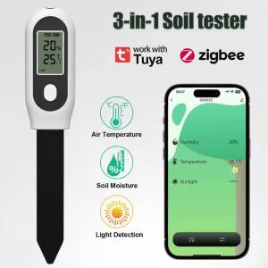 Cảm Biến Độ Ẩm Đất Kỹ Thuật Số Tuya Zigbee Cho Vườn Bãi Cỏ Trang Trại Vườn Cây Ăn Quả Máy Đo Độ Ẩm Độ Chính Xác Cao Với Đèn Nền
