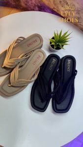 Sandal Selop Jelly Wanita Wedges Import Balance Tali 3 Hak Sedang 2226-D18