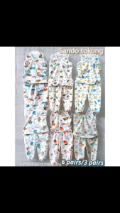 6/3 pairs TSHIRT TOKONG/SANDO JAGGER FOR BABY BOY 0-18 months ONE SIZE