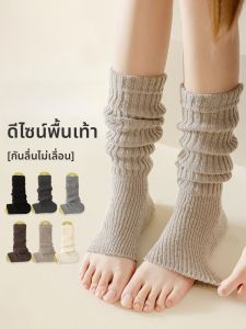 JINGCHI | ถุงเท้ายาวถักสำหรับผู้หญิงในฤดูหนาว ถุงเท้าแบบสวมข้อ ปกป้องข้อเท้า อบอุ่น ถุงเท้าถักแบบยาว ถุงเท้าแบบสวมข้อ ถุงเท้าแบบสวมข้อ