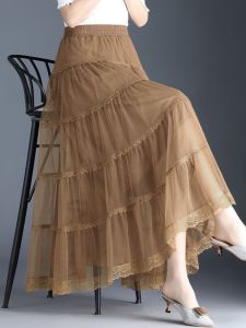 Váy Lưới Dài Vừa Phải Nhiều Lớp Váy Mùa Xuân Hè Váy Nửa Thân Váy Tiên Váy Bồng Cạp Cao Bộ Sưu Tập Mùa Hè Năm 2023