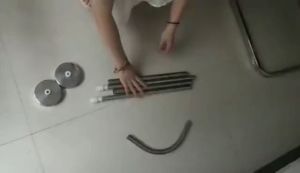 ราวม่านอาบน้ำโค้ง ราวโค้งเข้ามุม ไม่ต้องเจาะผนัง ทนต่ออุณหภูมิสูงและต่ำ  ปรับขนาดได้(ไม่มีม่านอาบน้ำ)