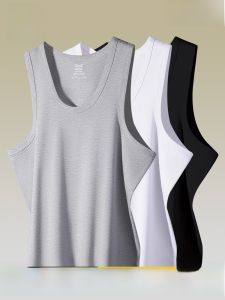 MiiOW | เสื้อกั๊กผู้ชายผ้าฝ้ายแท้ MiiOW ฤดูร้อน 2024 ทรงบาง แขนกุด แห้งเร็ว สำหรับผู้ชาย ชุดออกกำลังกาย ลำลอง สีพื้น