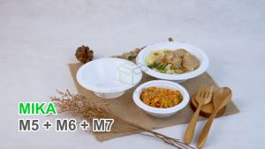 [1PACK] Magkok Plastik Mika Mangkuk Mika Bulat Putih Susu Isi 50 Pcs Mie Kocok Wadah Baso Kemasan Sekali Pakai