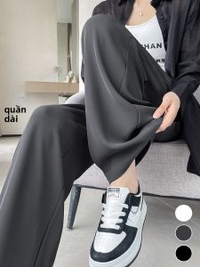 JIANGLU | Quần ống rộng cạp cao dáng rộng đa năng cho nam cao 175CM mùa xuân thu quần ống đứng rộng rãi