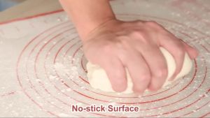 Silicone Baking Mat with Rolling Pin Non-Stick Pastry Mat Measurement Dough Pad Fondant Mat for Kneading Rolling Baking