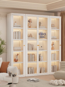 DIBIOU | Home Steel Dust-proof Bookshelf with Glass Doors