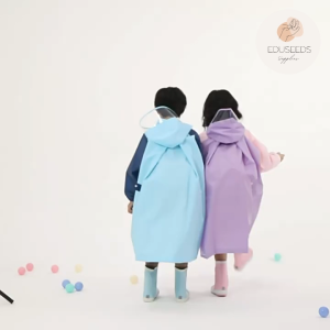 [EDS] Baju Hujan Boleh Sarung Beg Sekolah Motorsikal Budak Jaket Hujan Budak Premium Kids Raincoat with Schoolbag Slot