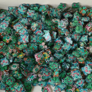 Bandai | 50pcs/set Cartoon Pokemon Resin DIY Accessories Cute Bulbasaur Laminating Acrylic Cream Glue Phone Case Pocket Monsters Patch