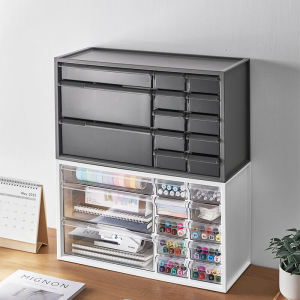Japanese Km Desktop Storage Box Plastic Drawer Office For Home Cosmetic Case Student Compartmented Storage Boxes