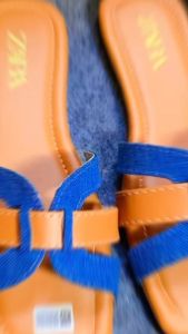 SANDAL SEOP WANITA ZARA FLAT CANTIK DENIM KEKINIAN KOREAN STYLE KOEDE B10AHZ TERBARU