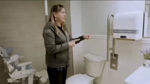 ABS Toilet Handle Bathroom Bar Stainless Steel Safety Handicaped  Handrail Handbar Grab With Stand Pemegang Tandas