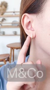 M&Co Jewelry - Anting Hoop Bulat Emas Elegan Untuk Aksesoris Perhiasan Wanita Alloy Gold