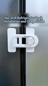 Universal Child Safety Locks No Drill Japanese Style Right Angle Lock For Cabinet Fridge Drawer Door Proof
