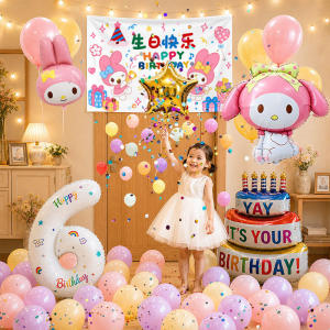 QIANHUAJIAN | Girls Birthday Decoration Balloons for 1-3 Years