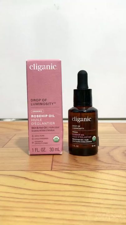 Tinh dầu hữu cơ Cliganic Organic Rosehip Oil nguyên chất dành cho mặt, tóc và cơ thể 120ml [Hàng Mỹ]