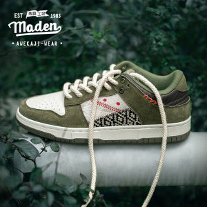 MADEN brand olive green board shoes mens 2025 new item niche boron style retro splicing thick soled sports and leisure trendy shoes