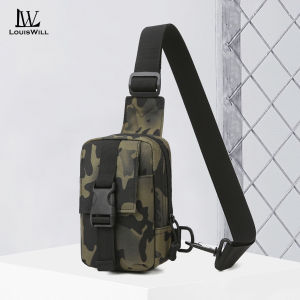LouisWill กระเป๋าเดินป่ากลางแจ้งผู้ชายกระเป๋าคาดอกขนาดเล็กกระเป๋าโทรศัพท์กันน้ำน้ำหนักเบากระเป๋าสะพายไหล่เดินทางกระเป๋าเป้กีฬาออกกำลังกายกระเป๋าตั้งแคมป์แบบลำลอง