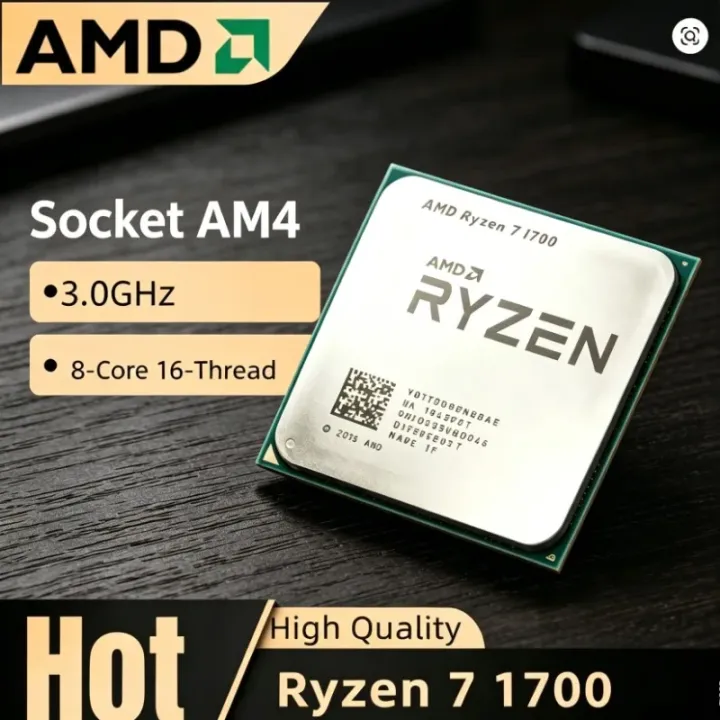 AMD | AMD Ryzen 7 1700 R7 1700 3.0 GHz Eight-Core Sixteen-Thread CPU Processor 65W YD1700BBM88AE Socket AM4 100% Brand New Hot Sale