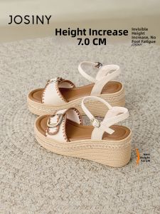 Josiny | Thick Heel High Braided Sandals
