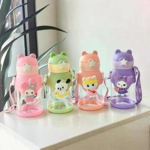 600ml Kids Water Bottle Cartoon-themed Water Bottles Hydration Bottle Students Fall-proof Cup