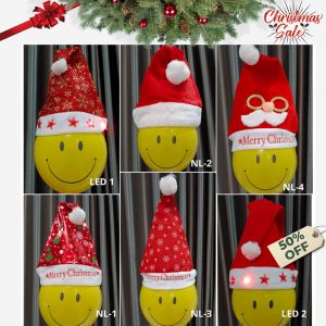 Topi Natal Merry Christmas Anak Dewasa Santa Claus LED Kelap Kelip Model Terbaru Motif Murah