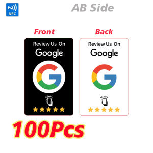 RFID Card Front Back AB Side Reusable Review Tap Card Google NFC Card Review Us on Google Tap Card Enhances SEO Saves Time