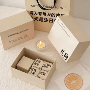 Aromatic Candle Gift Box Bedroom Female Light Fragrance Birthday Gift Best Friend High-End Sensation Souvenir Cylinder Shape White Body