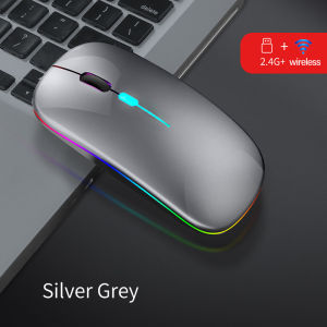 Wireless Mouse Dual Mode Bluetooth-Compatible Mouse LED Rechargeable Laptop Mouse Portable Computer Mice for Laptop ipad Tablet