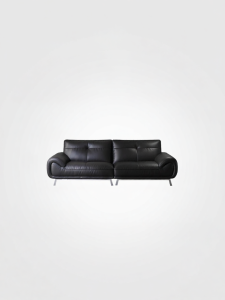 Mid Century Style Full Top Grain Leather Three-Seater Sofa