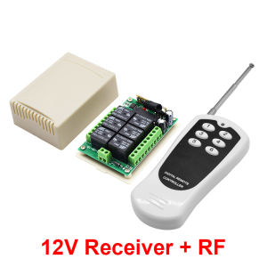 6 Relay Receiver Wireless Remote System with Digital RF Remote 10A 12V/24V DC for Home Plant Lighting Fan Pump Control