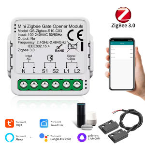 WiFi ZigBee Garage Door Opener Controller Switch Tuya Smart Gate Opener Module Smart Life App Works with Alexa Google Home
