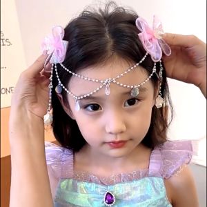 Tooyoo 2pcs Mermaid Pearl Handmade Hairpin Bow Knot Fairy Beautiful Princess Hairpin Girl Hair Accessories