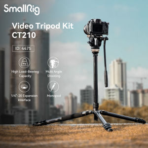 SmallRig 71" Video Tripod Stand Travel Monopod with Manfrotto DJI RS Quick Release Plate Integrated Bowl Base Fluid Head (Max Load 6KG) Adjustable Height from 29cm to 192cm for Mirrorless DSLR Camera Cellphone CT210 4475