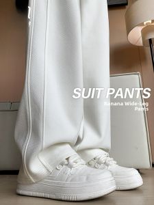 MiiOW | High Waist Wide Leg Fleece Lined Narrow Banana Pants Womens Casual Sporty Sweatpants MiiOW Cat Person Spring Autumn Winter