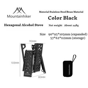 Mountainhiker | MOUNTAINHIKER Mini Alcohol Stove Camping Stove Portable 50ML Stainless Steel with Hexagonal Outdoor Camping Hiking Cooking Stove