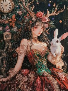 Kayou | Acrylic Paint By Numbers Cute White Rabbit Painting By Numbers on Canvas Coloring By Number for Adults Paint Digital Art