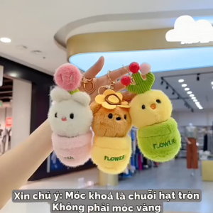Móc khóa bông cài trang trí thời trang đồ chơi trẻ nhỏ mini cute thú cưng gấu thỏ chậu cây xinh xắn