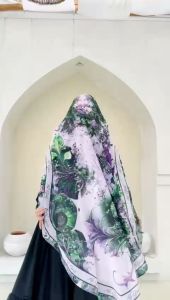 Hijab Khimar Oval Ceruti Printing AB-808 Premium Quality Kerudung saja TANPA GAMIS