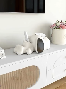 Creative Snoopy Cartoon Tissue Cassette Multifunction Mobile Phone Holder Doll Model Desk Decor Paper Drawer Ornament Living Room Storage Desktop paper towel Decoration Bedside Table tissue Paper gift paper towel case holder