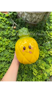 HEO ĐẤT TIẾT KIỆM - Thơm Size Lớn Dứa Khóm  gốm sứ Bát Tràng lợn sứ Đựng Tiền Ống Heo Ống Tiết Kiệm Decor Ống heo trái cây