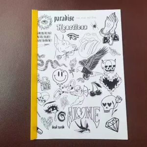 สักลาย 10 แผ่น แบบลายสักชุดที่ 1 เทดทูรอยสัก ซึ่งมีชุด 10