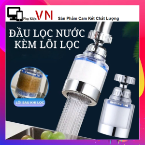 Bộ Lọc Nước - Đầu Lọc Nước Gắn Vòi Trực Tiếp Kèm Lõi Bông Lọc Cặn Bẩn Khử Mùi - Vòi Lọc Nước Tăng Áp Xoay 360 Độ  Vòi Nước Rửa Bát Chống Bắn Tung Tóe Đa Năng