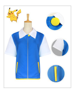 WUYIMEI | Ash Pikachu Anime Cosplay Costumes Gloves Coat
