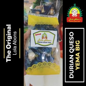 The Original Lola Abons Davao | Special Durian Queso Yema Candy (Big) 36pcs| 210 grams