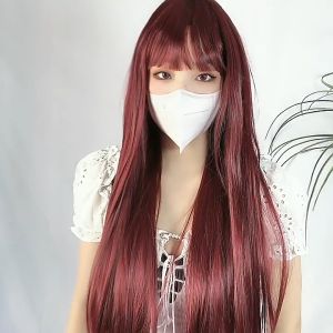 Wig Full Straight Long Hair / Rambut Palsu Wanita Lurus Panjang Cantik Natural Hair Full Wig Womens Korea Style