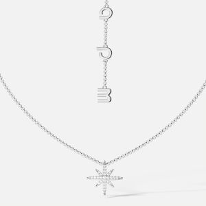 White Mini Six-Point Star Necklace for Women
